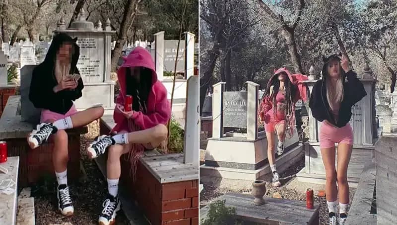 Mezarlıkta Yaşanan Skandal Anlar: Sosyal Medyada Şok Etkisi Yarattı