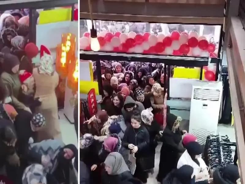 Sivas'ta Giyim Mağazası Açılışında İzdiham Yaşandı