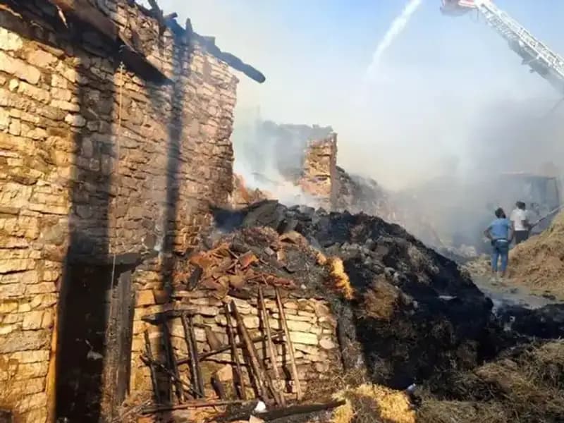 Küçük Köyde Çıkan Yangın, Dört Evi Kül Etti