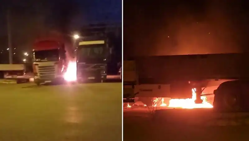 Park Halindeki Tırlara Gizemli Yangın: Çevreyi Saran Alevler Ne Kadar Etkili?